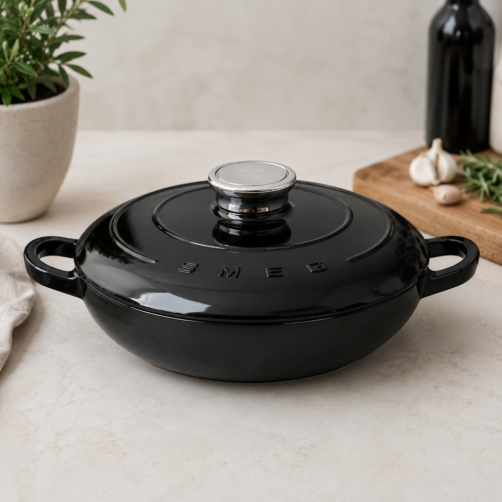 SMEG Cast iron sautter pan 26 cm