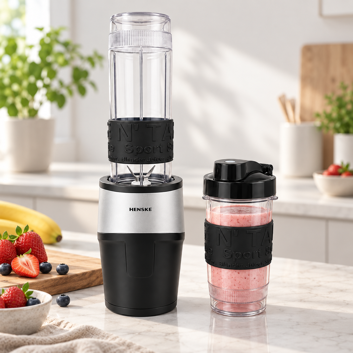 HENSKE TB12P Blender with 2 Drinking Bottles – 500 W