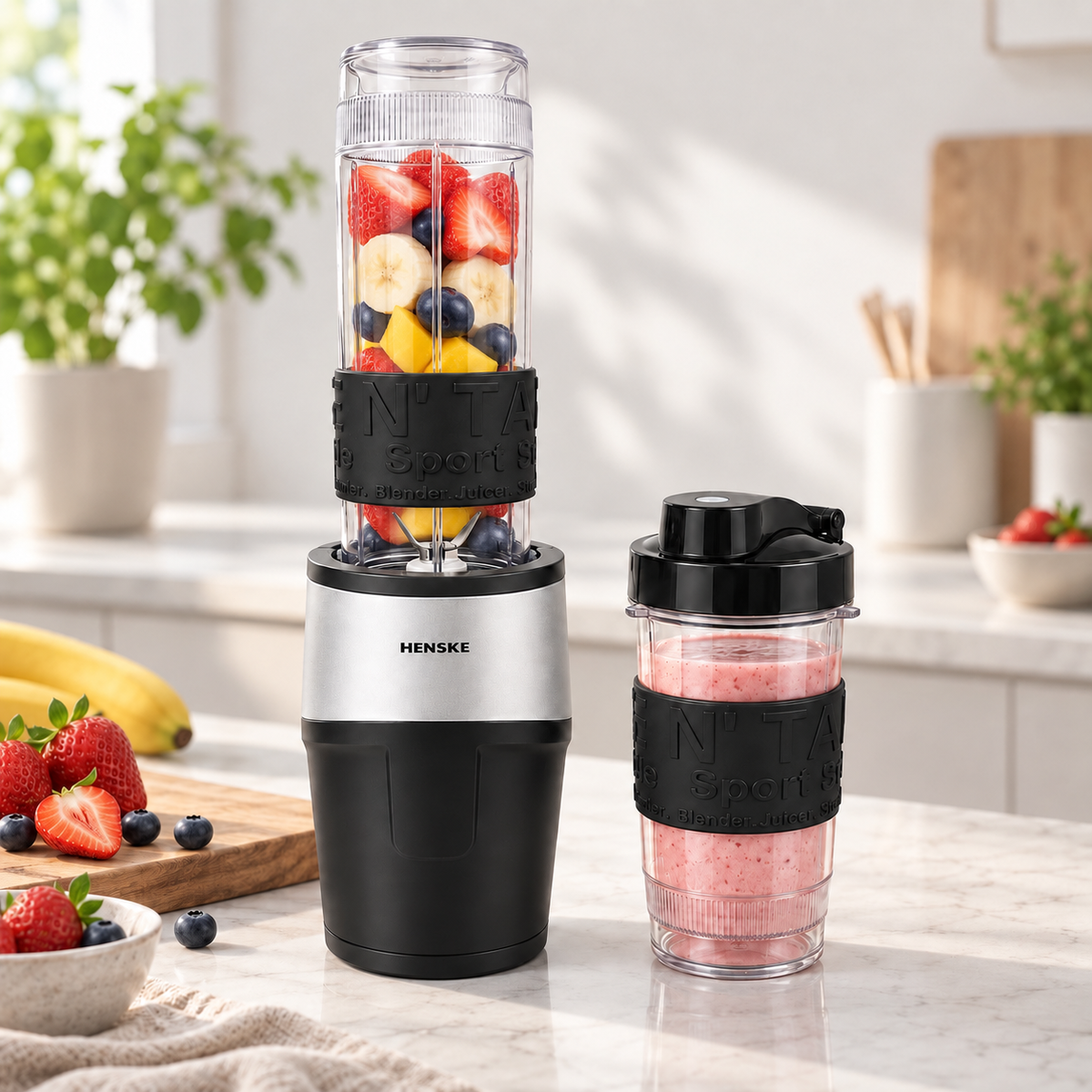 HENSKE TB12P Blender with 2 Drinking Bottles – 500 W
